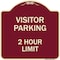 Signmission Visitor Parking Visitor Parking 2 Hour Limit Heavy-Gauge Aluminum Sign, 18" x 18", BU-1818-22729 A-DES-BU-1818-22729 - alternate 1